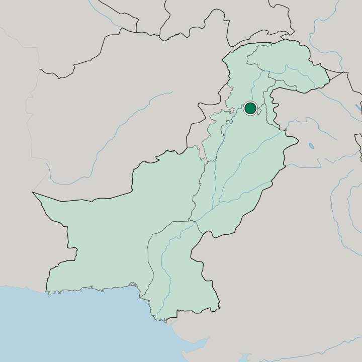 Map showing Wah Cantt — In Pakistan