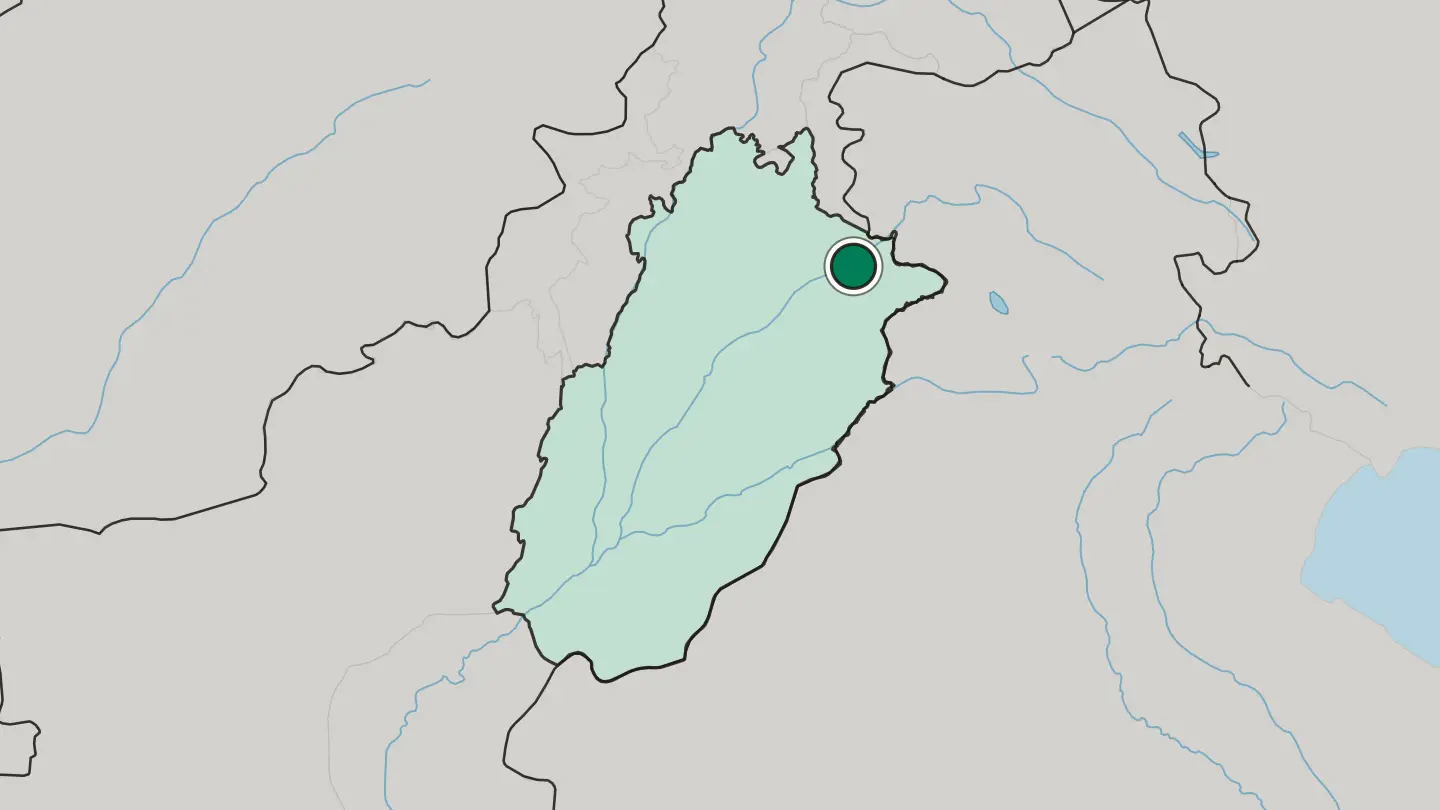 Map of Wazirabad in Pakistan