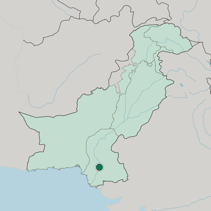 Map showing Hyderabad — In Pakistan