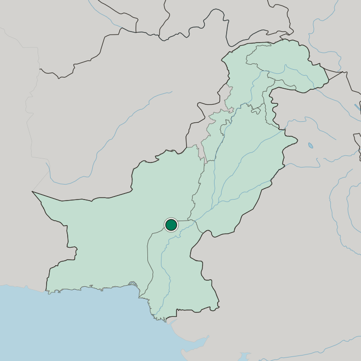 Map showing Jacobabad — In Pakistan