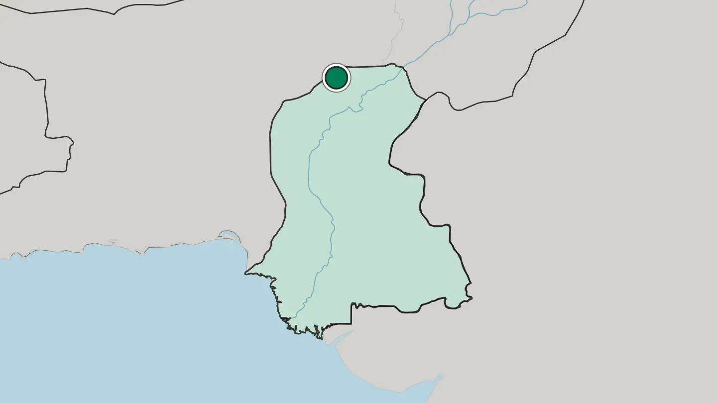 Map of Jacobabad in Pakistan