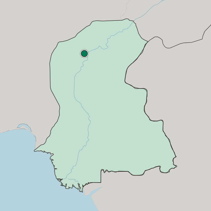 Map showing Larkana — In Sindh