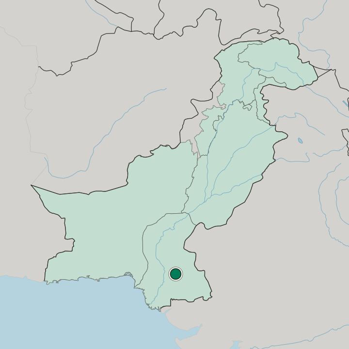 Map showing Mirpur Khas — In Pakistan