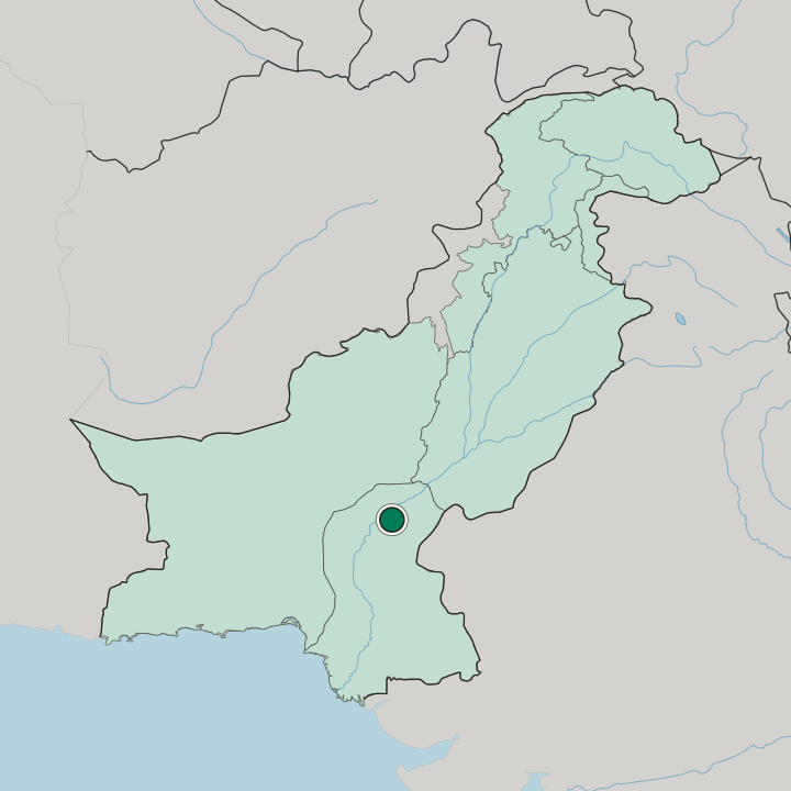 Map showing Sukkur — In Pakistan