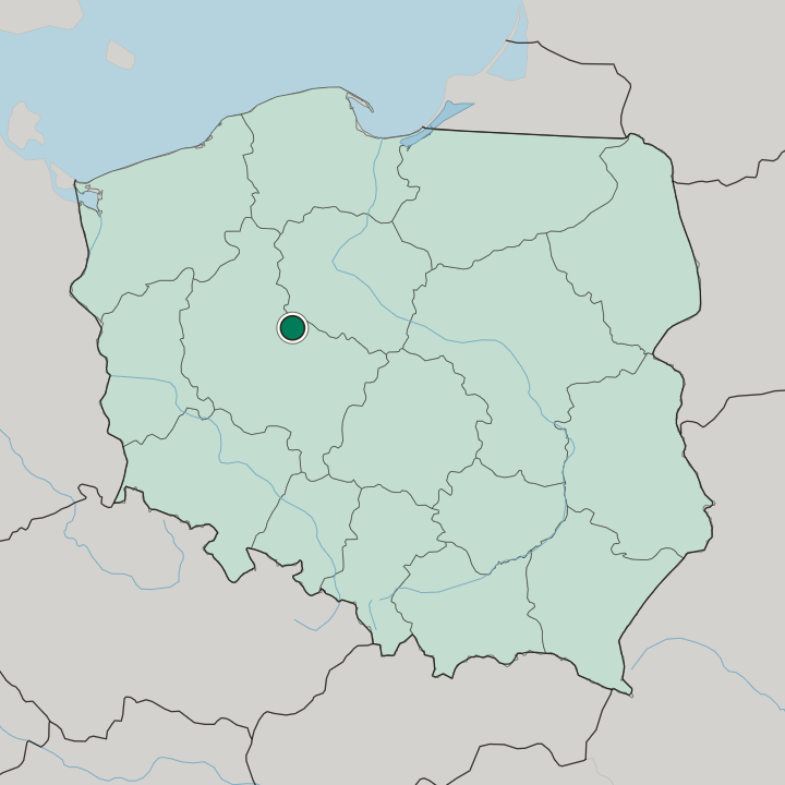 Map showing Gniezno — In Poland