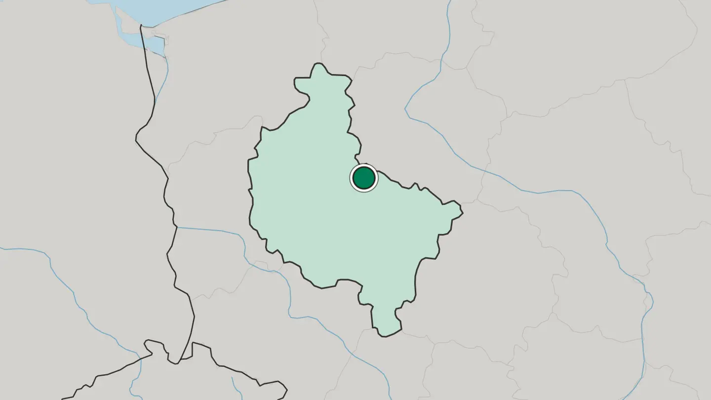 Map of Gniezno in Poland