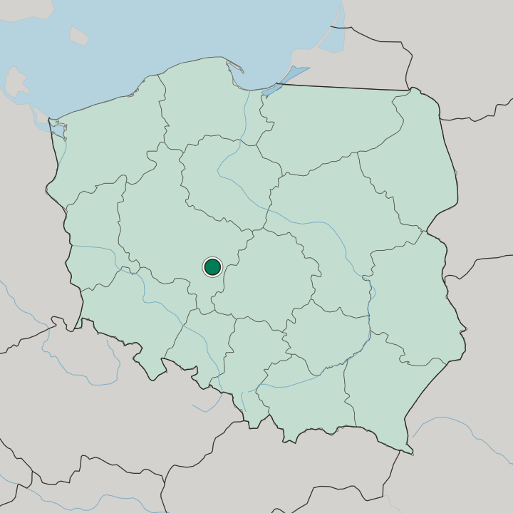 Map showing Kalisz — In Poland