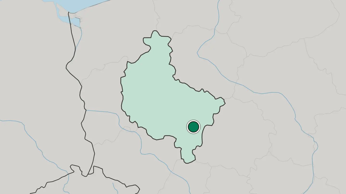 Map of Kalisz in Poland