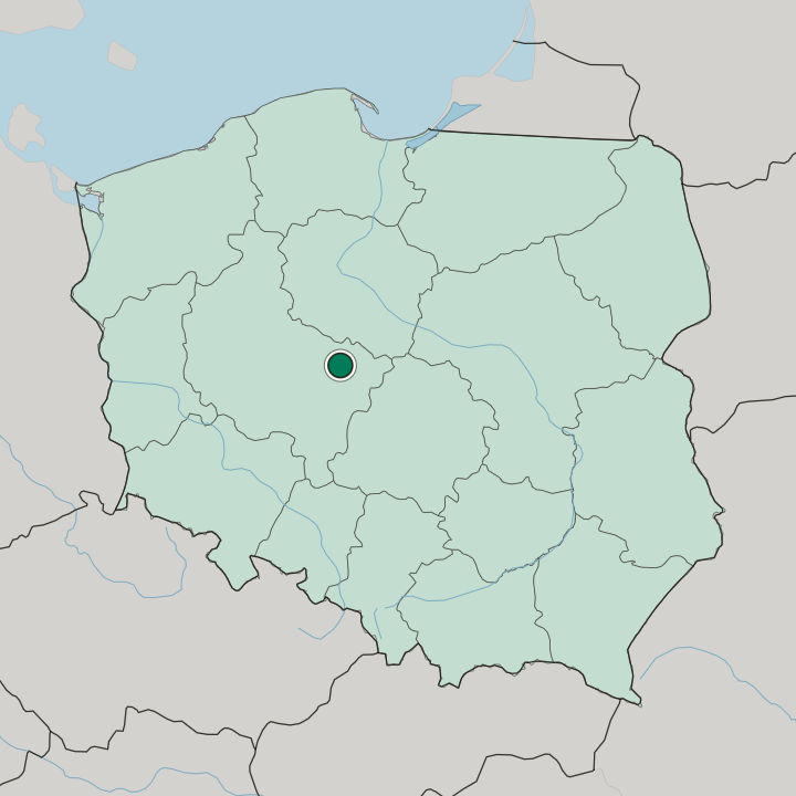 Map showing Konin — In Poland
