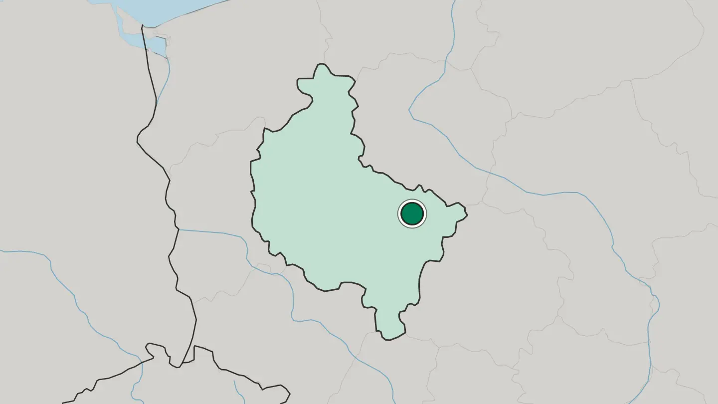 Map of Konin in Poland