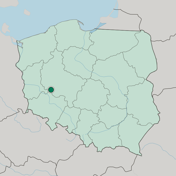 Map showing Leszno — In Poland