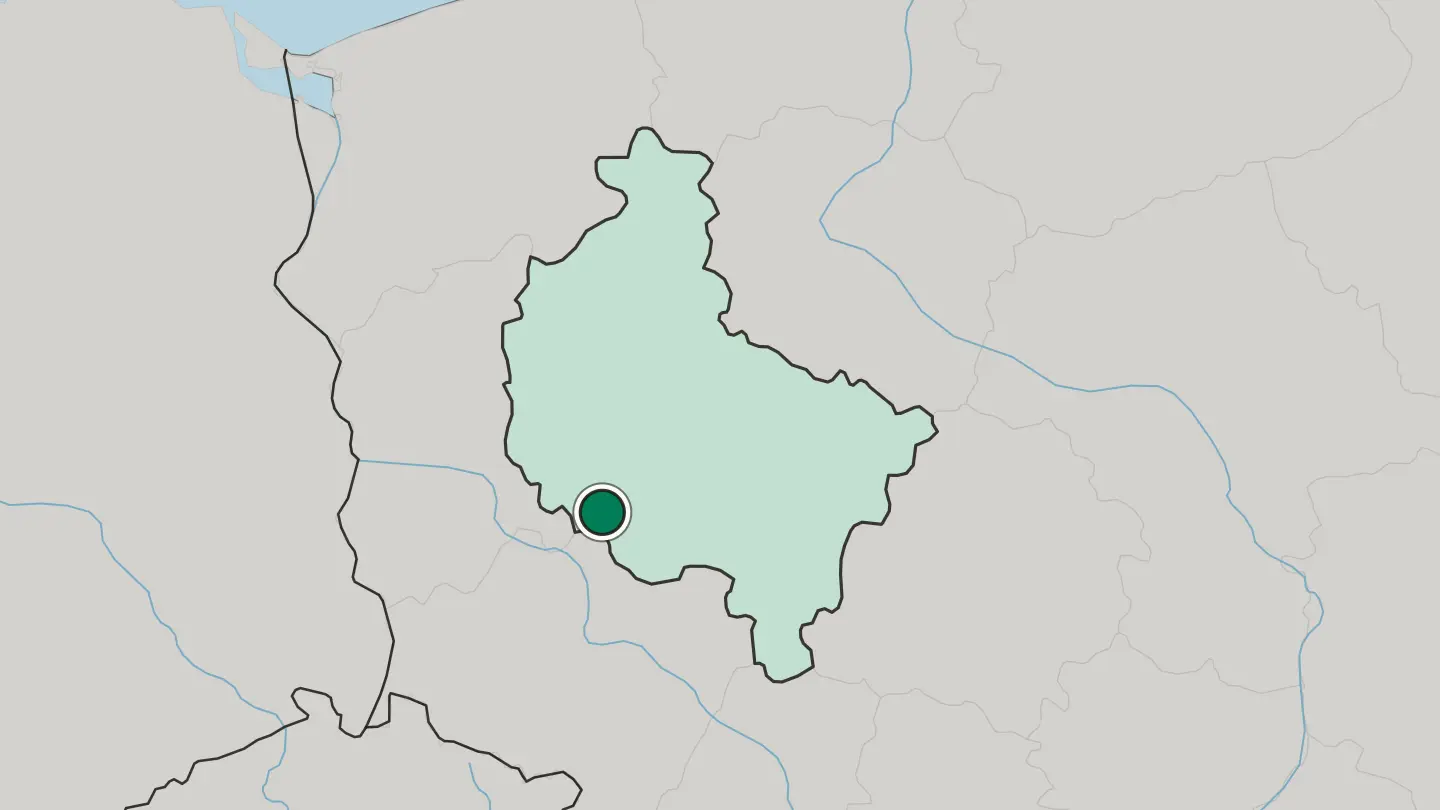 Map of Leszno in Poland