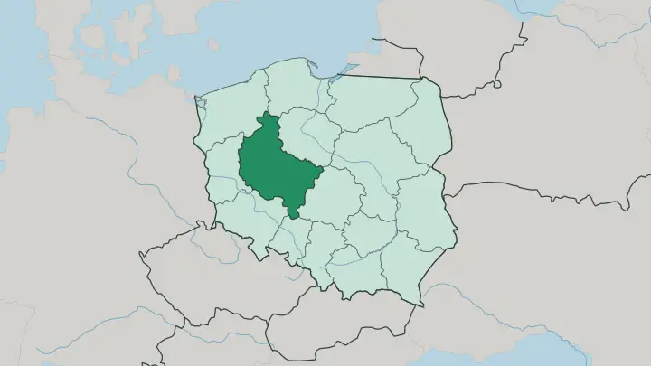 Map of Greater Poland Voivodeship in Poland