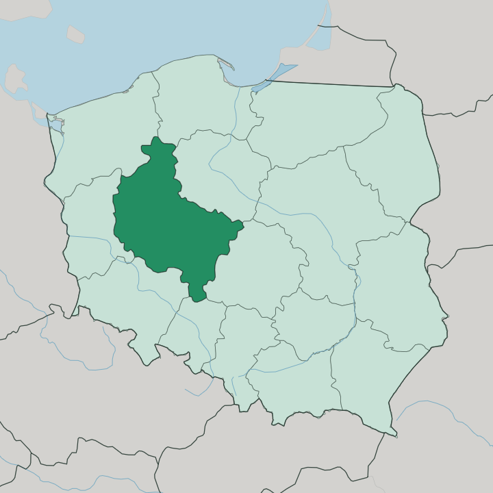 Map showing Greater Poland Voivodeship — In Poland
