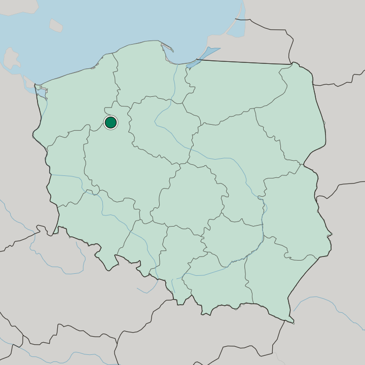 Map showing Piła — In Poland
