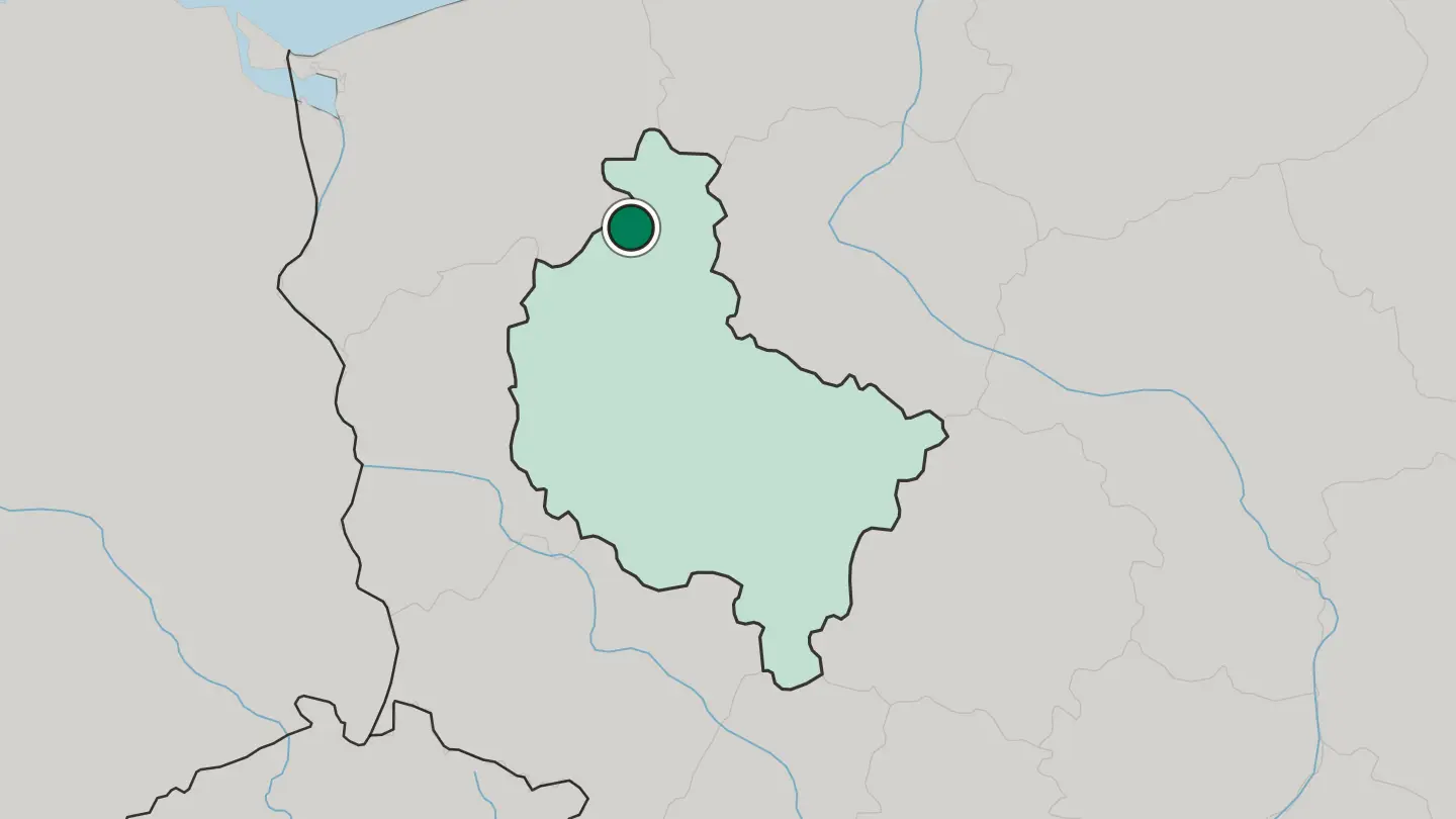 Map of Piła in Poland