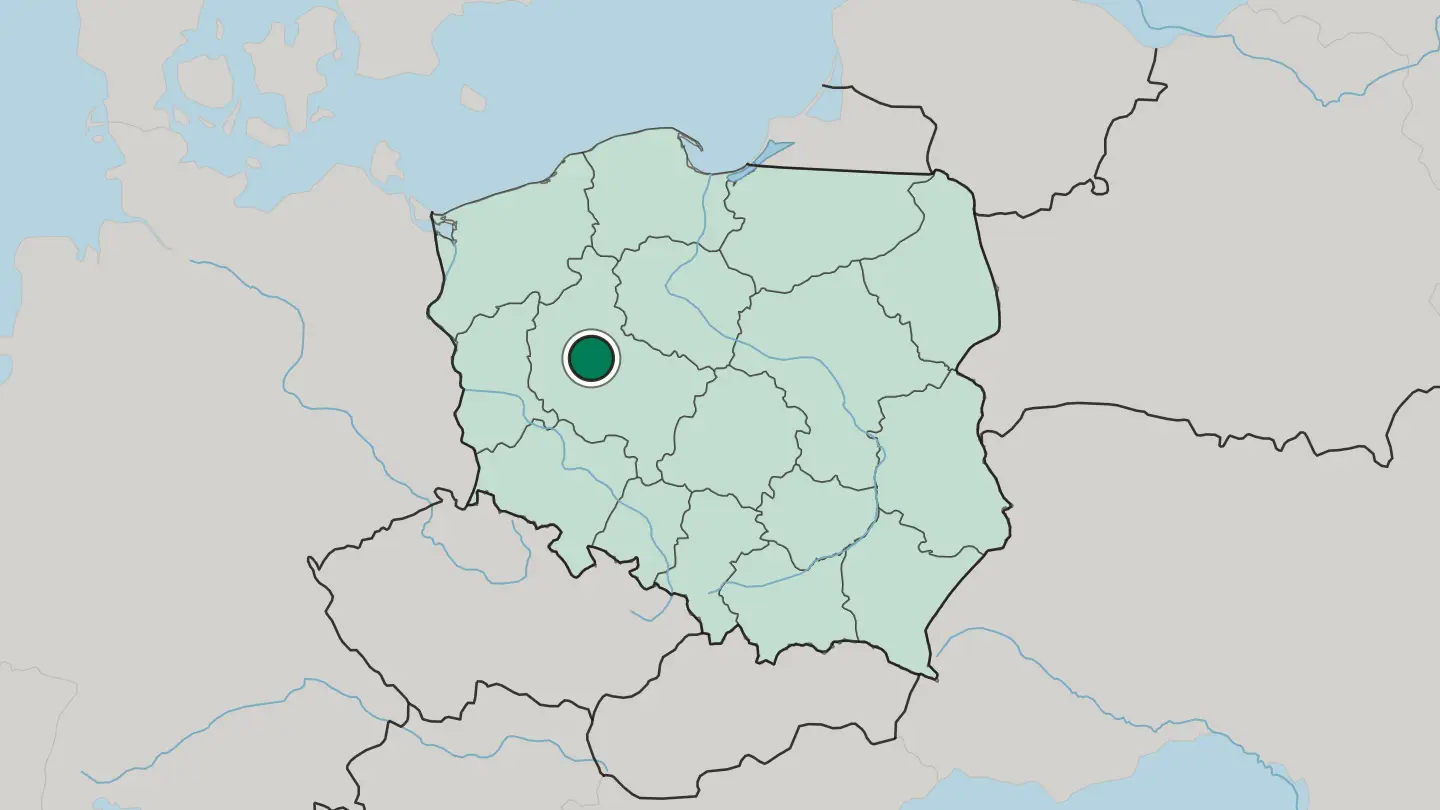 Map of Poznań in Poland