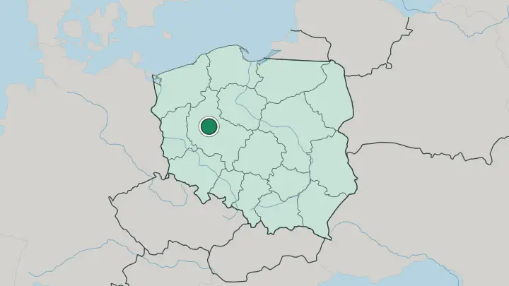 Map of Poznań in Poland
