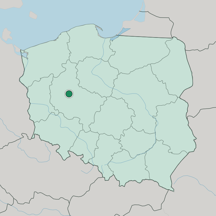 Map showing Poznań — In Poland