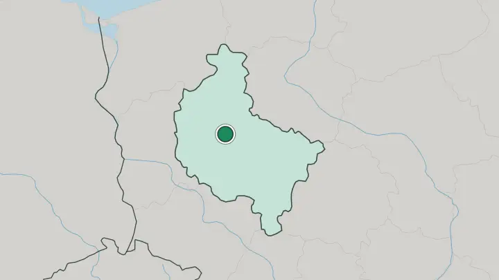 Map of Poznań in Poland