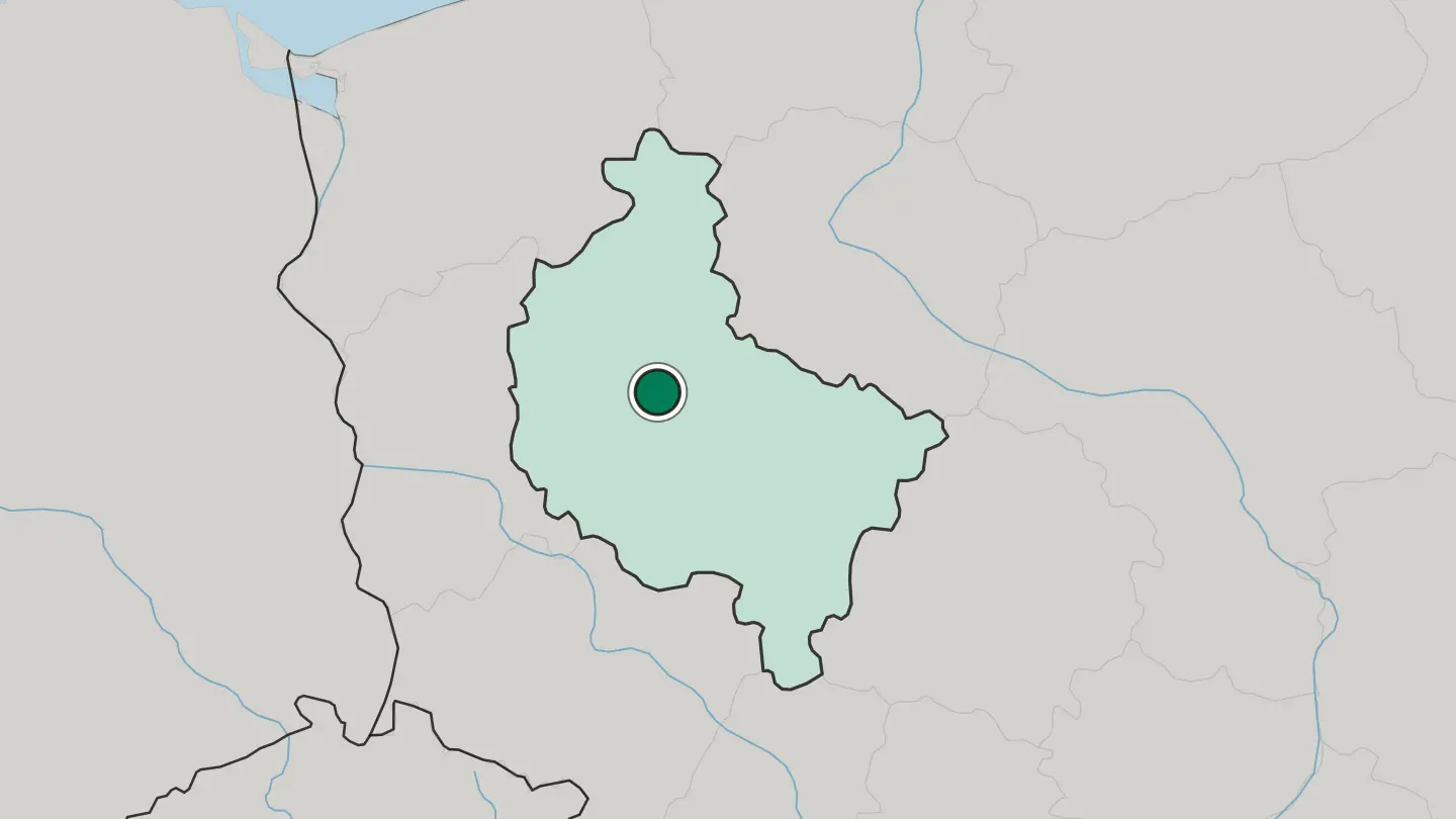 Map of Poznań in Poland