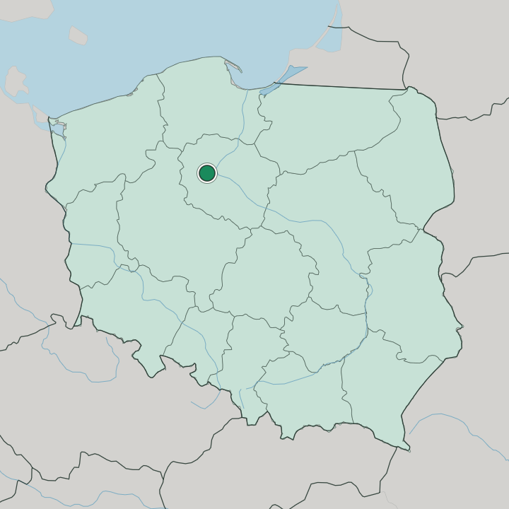 Map showing Bydgoszcz — In Poland
