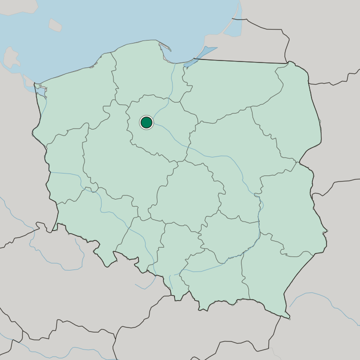 Map showing Bydgoszcz — In Poland