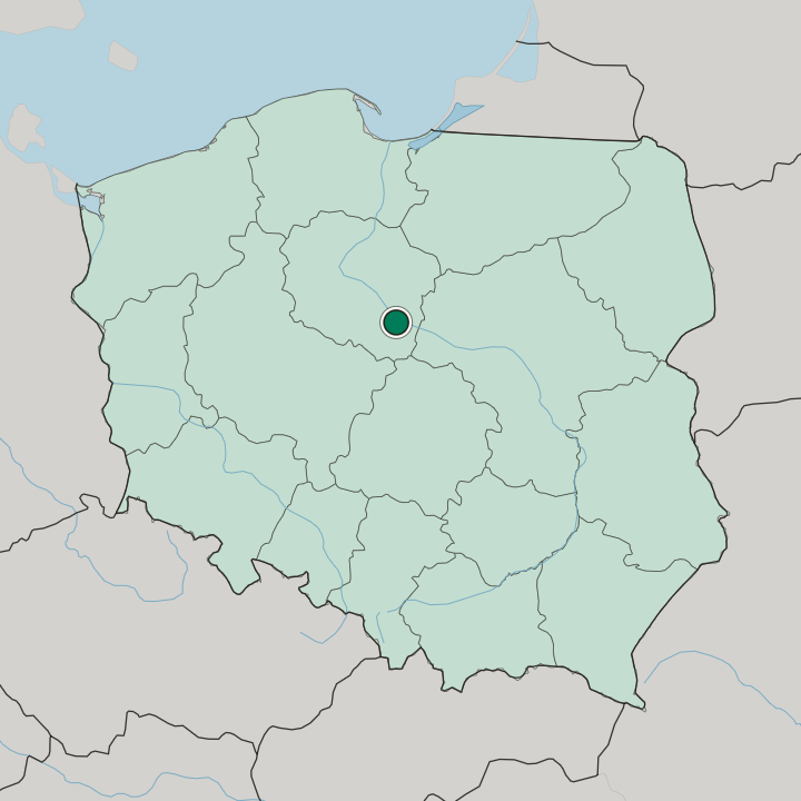 Map showing Włocławek — In Poland