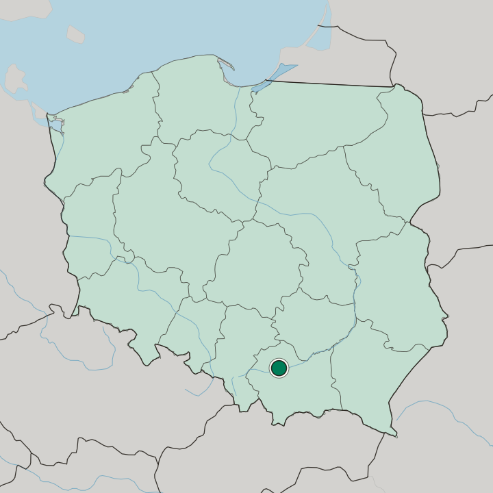 Map showing Prądnik Biały — In Poland
