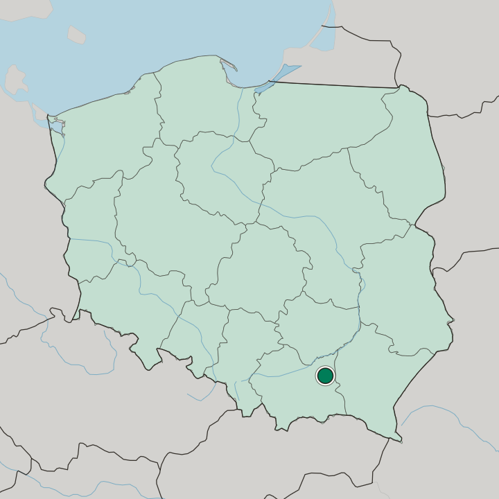 Map showing Tarnów — In Poland