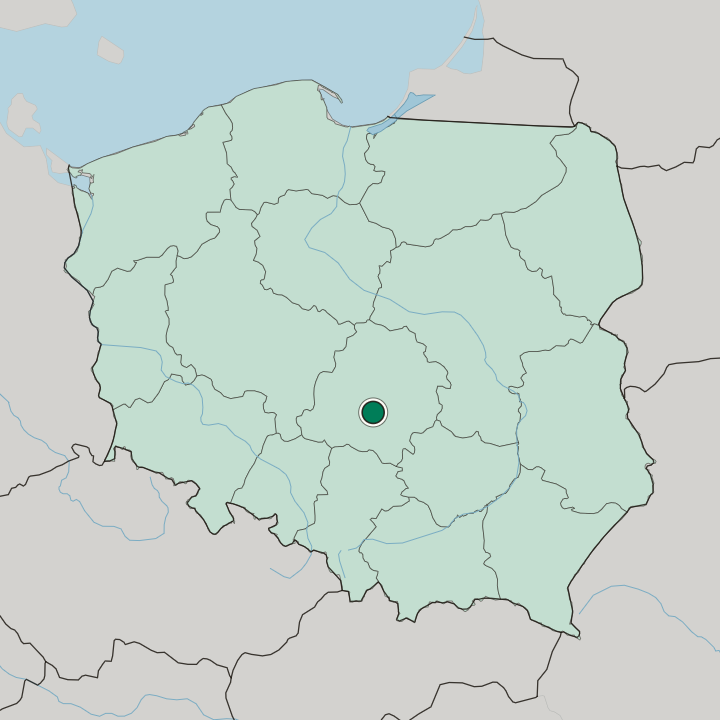 Map showing Bełchatów — In Poland