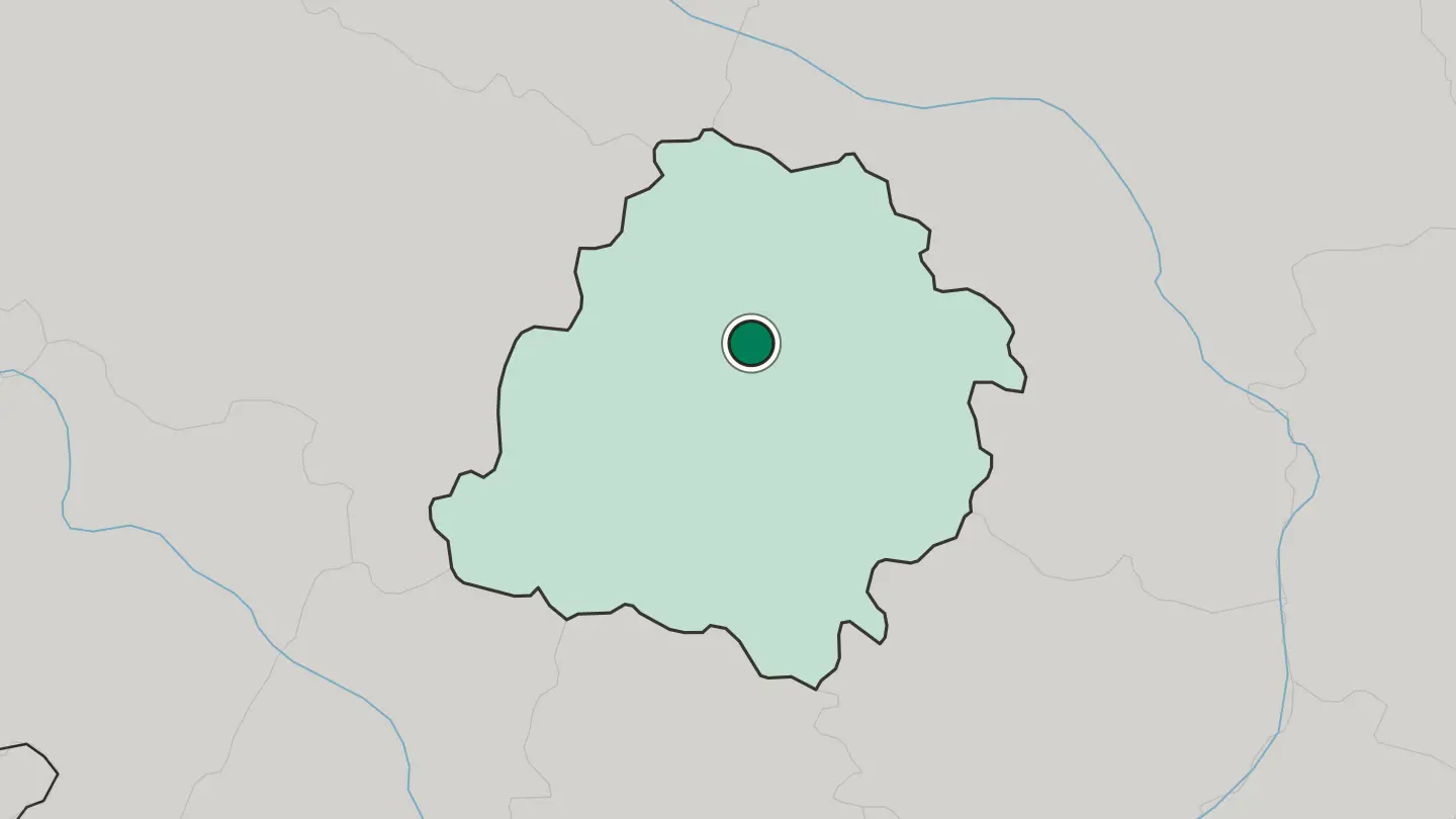 Map of Łódź in Poland