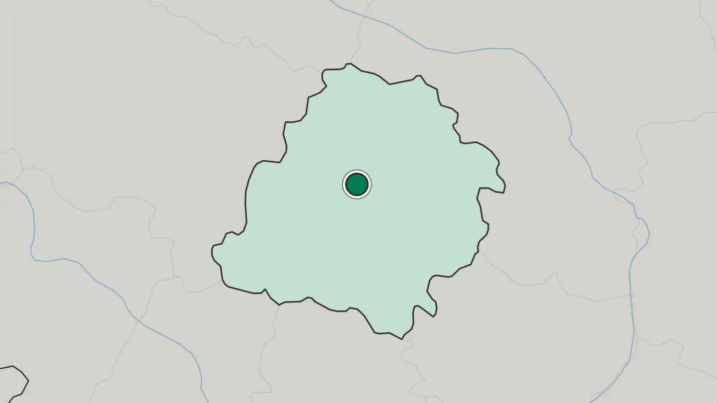Map of Pabianice in Poland