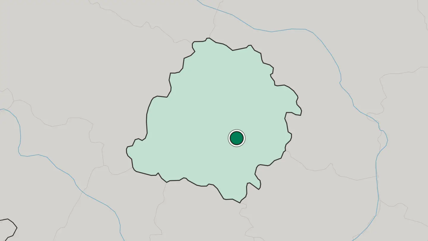 Map of Piotrków Trybunalski in Poland