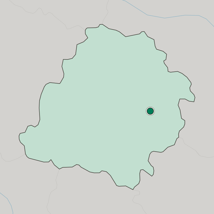 Map showing Tomaszów Mazowiecki — In Łódź Voivodeship