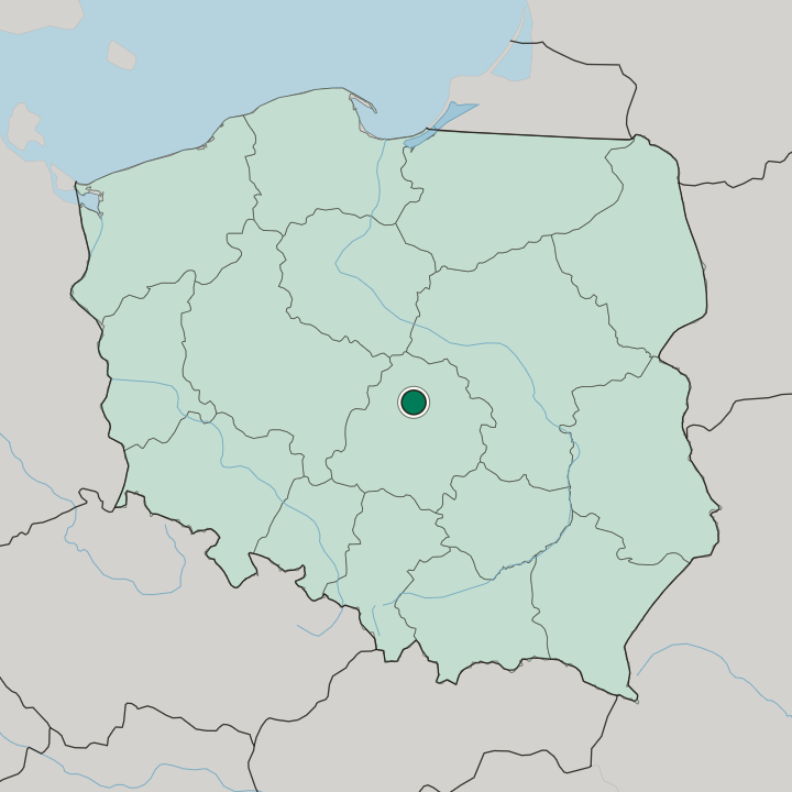 Map showing Zgierz — In Poland