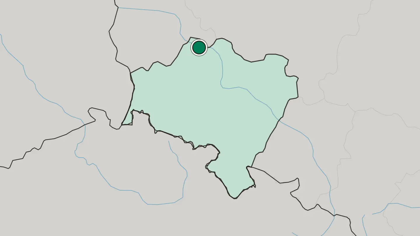 Map of Głogów in Poland