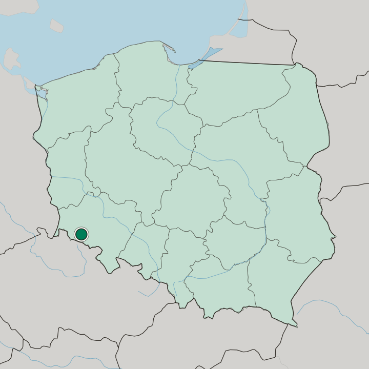 Map showing Jelenia Góra — In Poland
