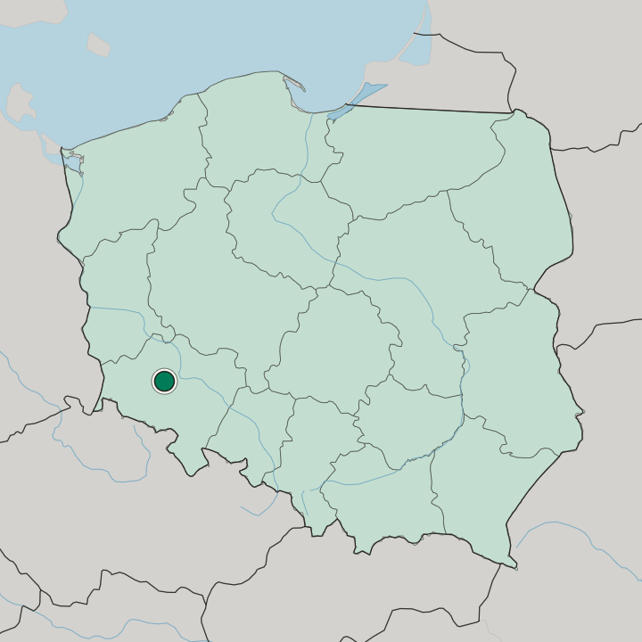 Map showing Legnica — In Poland