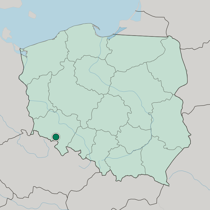 Map showing Wałbrzych — In Poland
