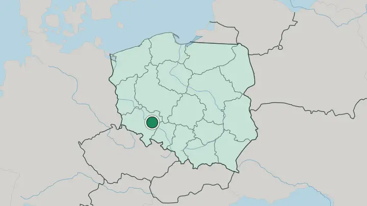 Map of Wrocław in Poland