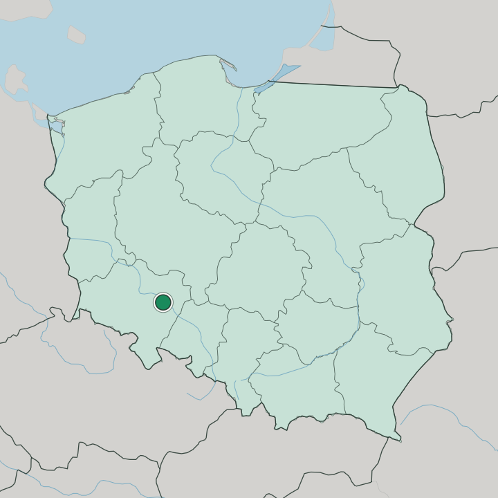 Map showing Wrocław — In Poland
