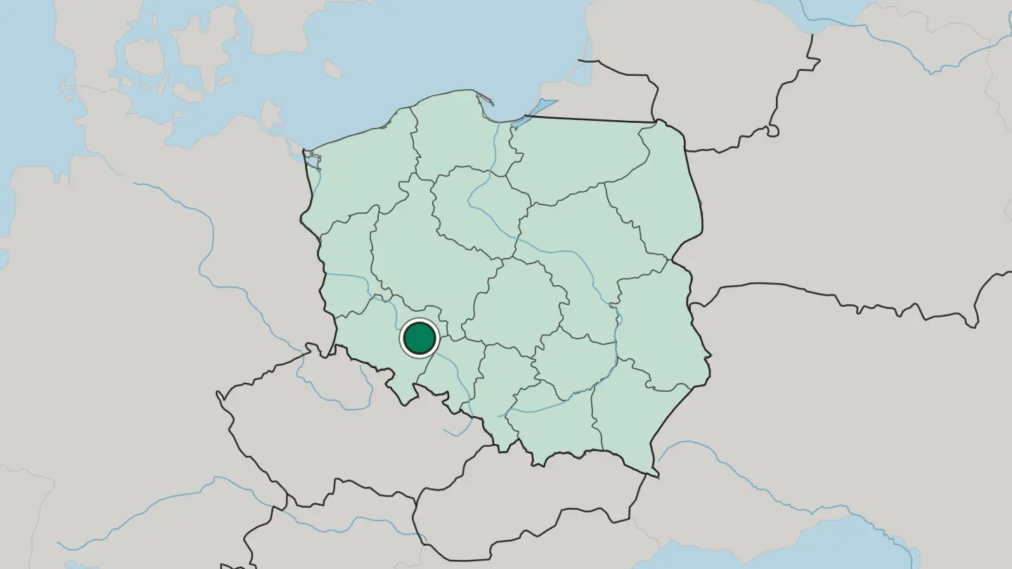 Map of Wrocław in Poland