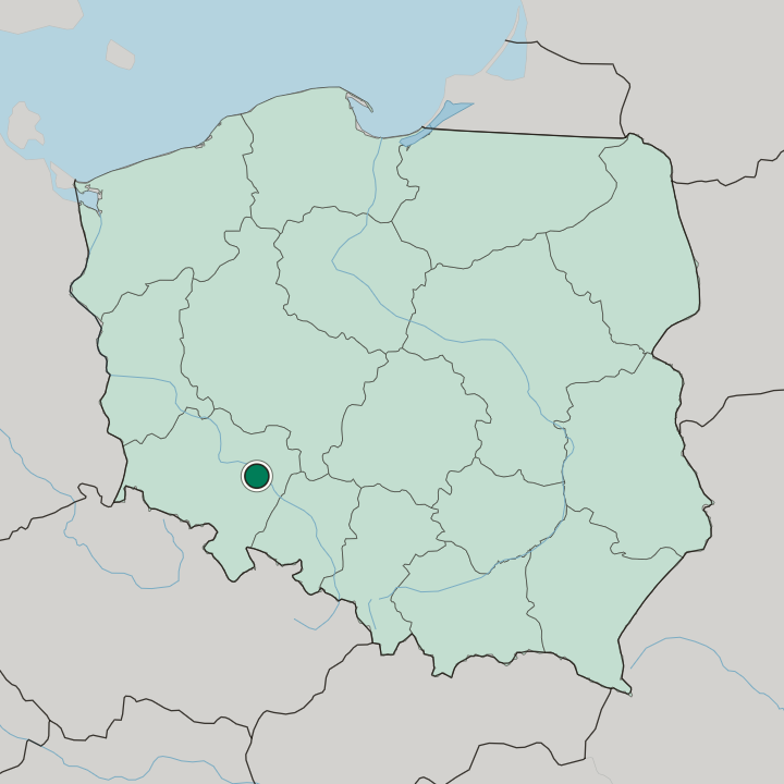 Map showing Krzyki — In Poland