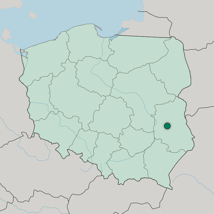 Map showing Lublin — In Poland
