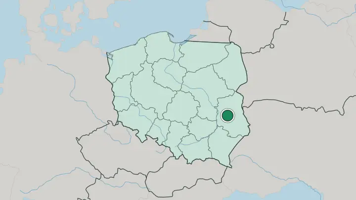 Map of Lublin in Poland