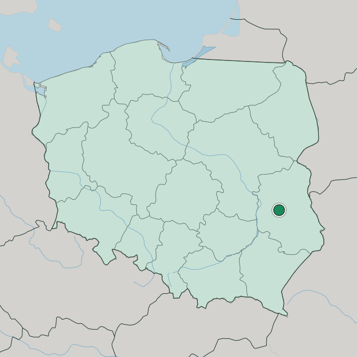 Map showing Lublin — In Poland