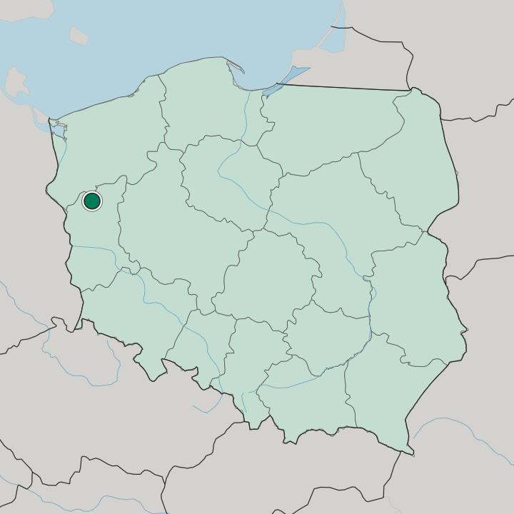 Map showing Gorzów Wielkopolski — In Poland