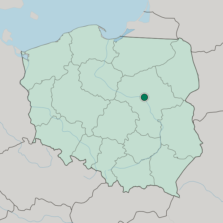 Map showing Legionowo — In Poland