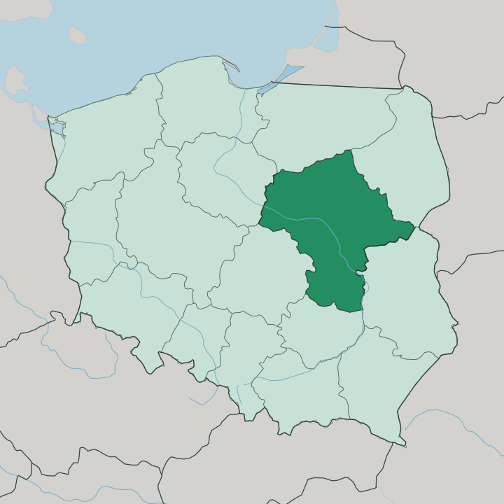 Map showing Masovian Voivodeship — In Poland